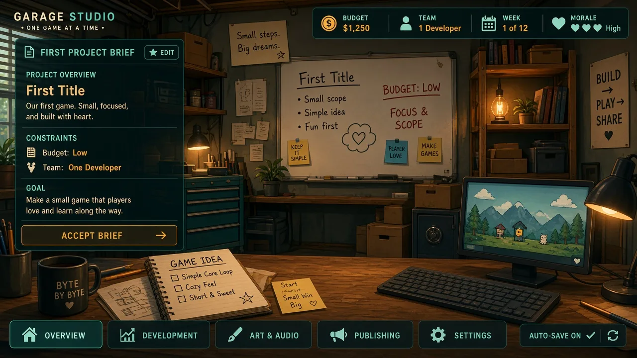 Gameplay scene: field notes from a studio run